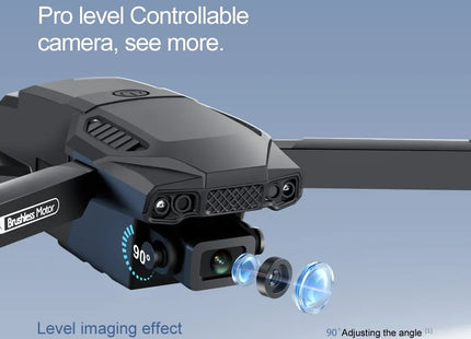 Drone F198 plegable con motor brushless y doble cámara 8K