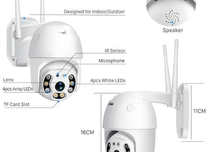 Cámara de Seguridad Exterior WiFi HD - Resistente al Agua con Visión Nocturna IP66