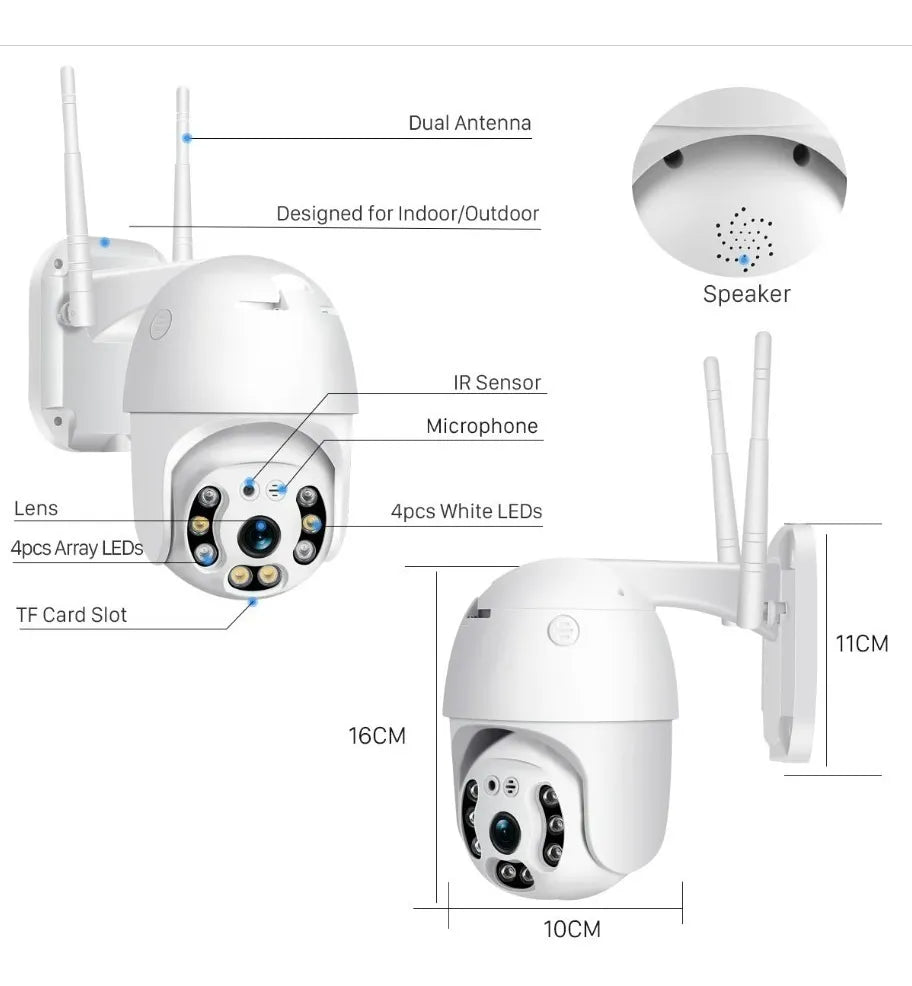 Cámara de Seguridad Exterior WiFi HD - Resistente al Agua con Visión Nocturna IP66