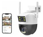 Cámara de Seguridad WiFi Doble Lente PTZ Blanca V380 Pro