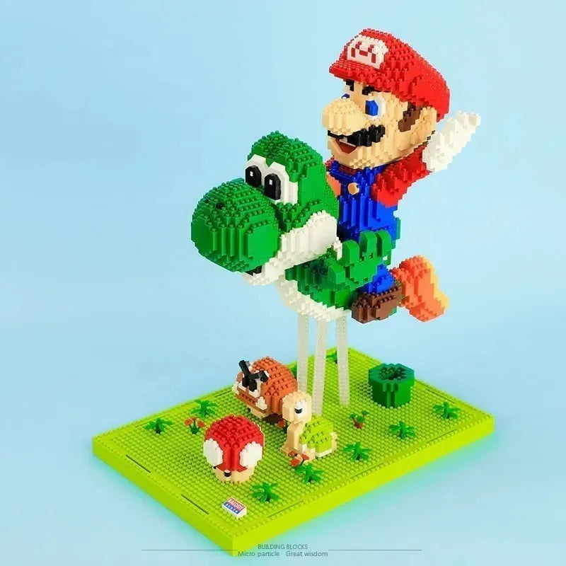 Set Bloques Construcción Mario y Yoshi 30cm Aprox