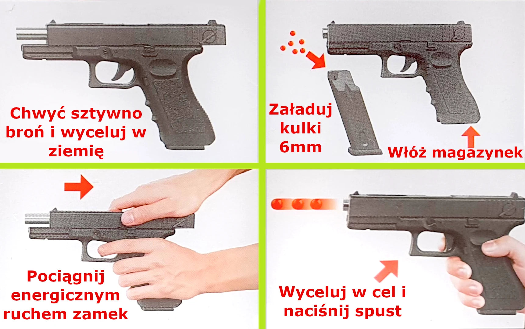 Réplica Pistola Glock 17 GEN. 4 - 21cm para perdigones de 6 mm