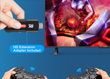 Game TV Stick 8K con 2 Controles - 50,000+ Juegos Retro PSP, PS1, N64