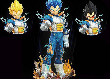 Figura de Colección Vegeta 3 Cabezas Intercambiables - Dragon Ball Z 53cm Aprox