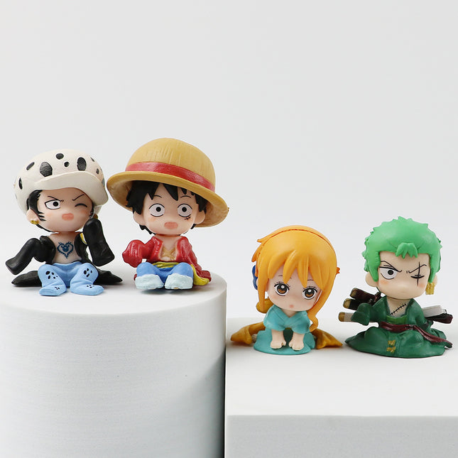 Set 4 Figuras Chibi 6.5cm - One Piece (Luffy, Zoro, Nami, Law)