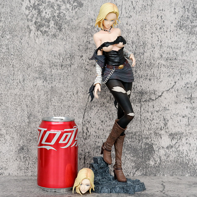 Figura Android 18 30cm con 2 Cabezas