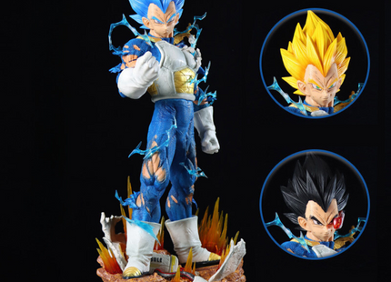Figura de Colección Vegeta 3 Cabezas Intercambiables - Dragon Ball Z 53cm Aprox
