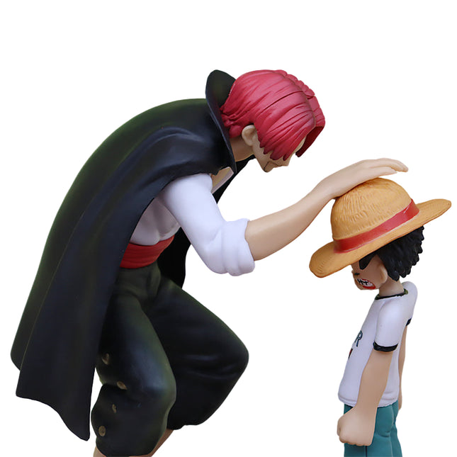 Figura Luffy y Shanks One Piece 18cm