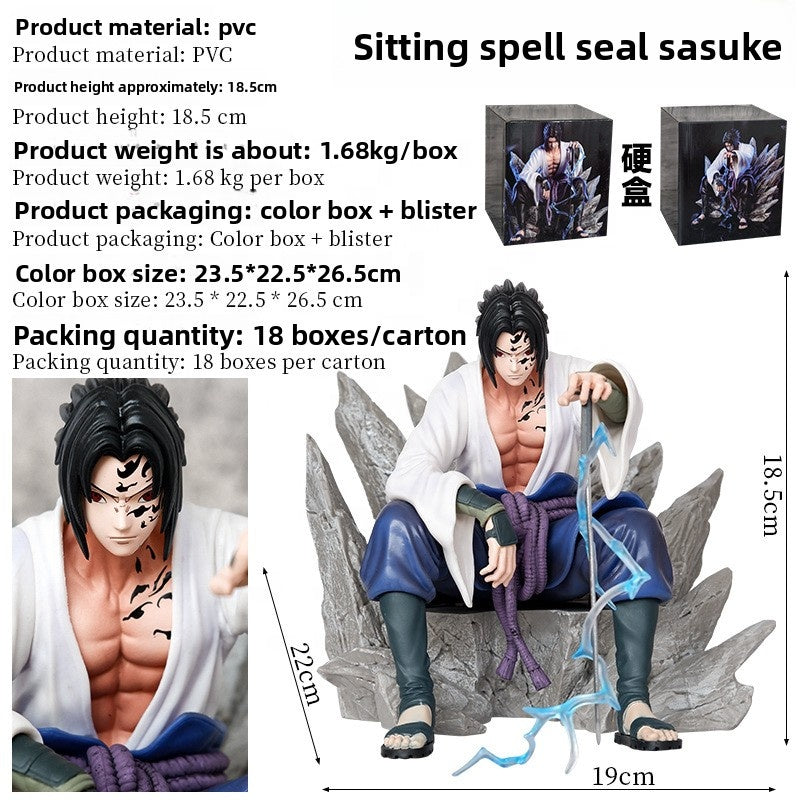 Figura Sasuke Sentado 18.5cm