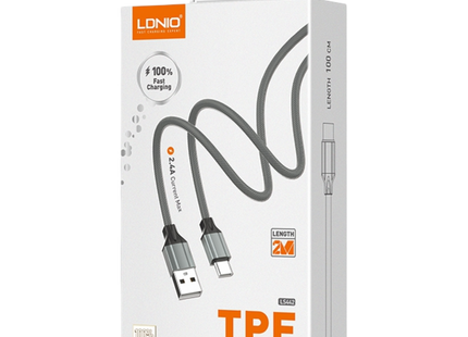 Cable LDNIO LS442 Lightning para iPhone 2 Metros - Carga Rápida