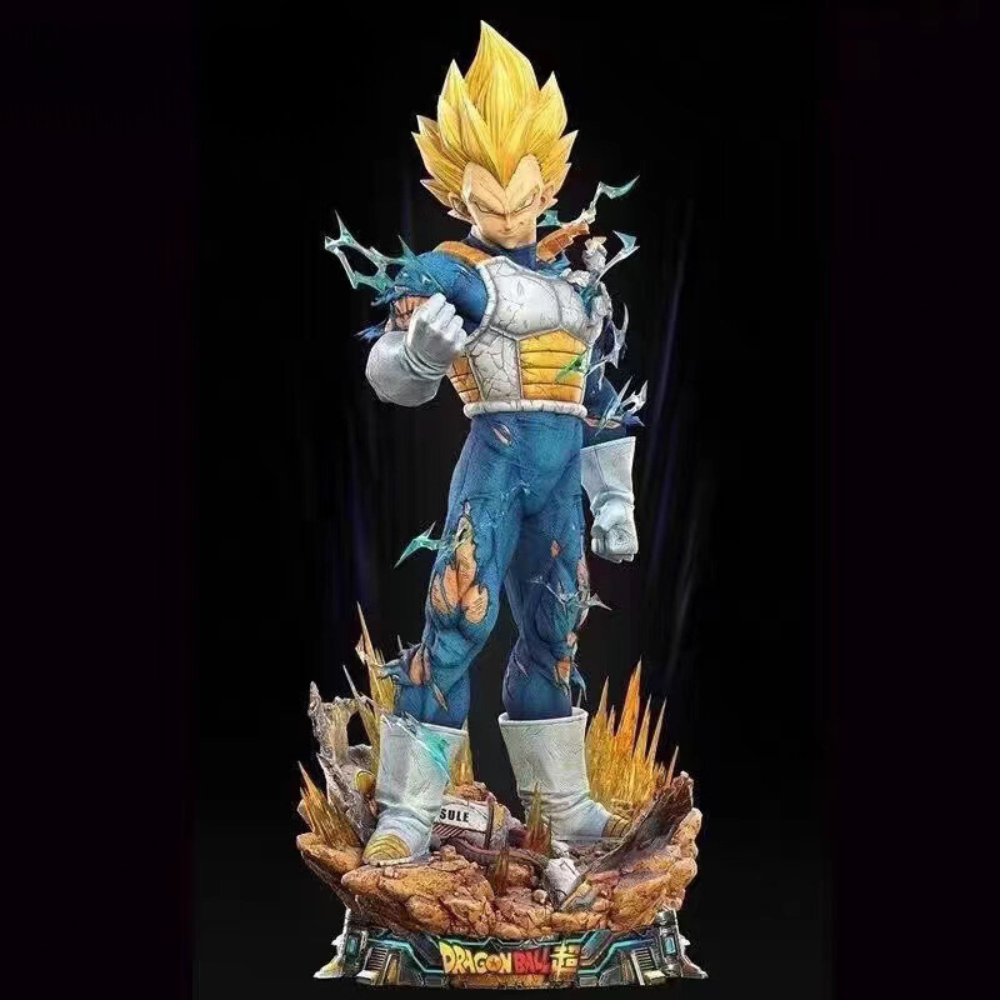 Figura de Colección Vegeta 3 Cabezas Intercambiables - Dragon Ball Z 53cm Aprox
