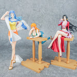 Set Premium 5 Figuras 20cm con Bases - One Piece (Luffy, Ace, Nami, Vivi, Hancock)