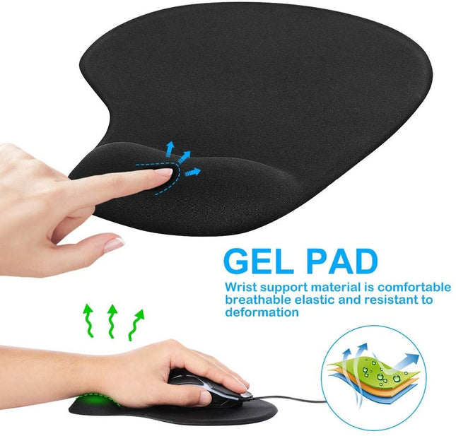 Mouse Pad Ergonómico con Gel - Soporte de Muñeca Confort