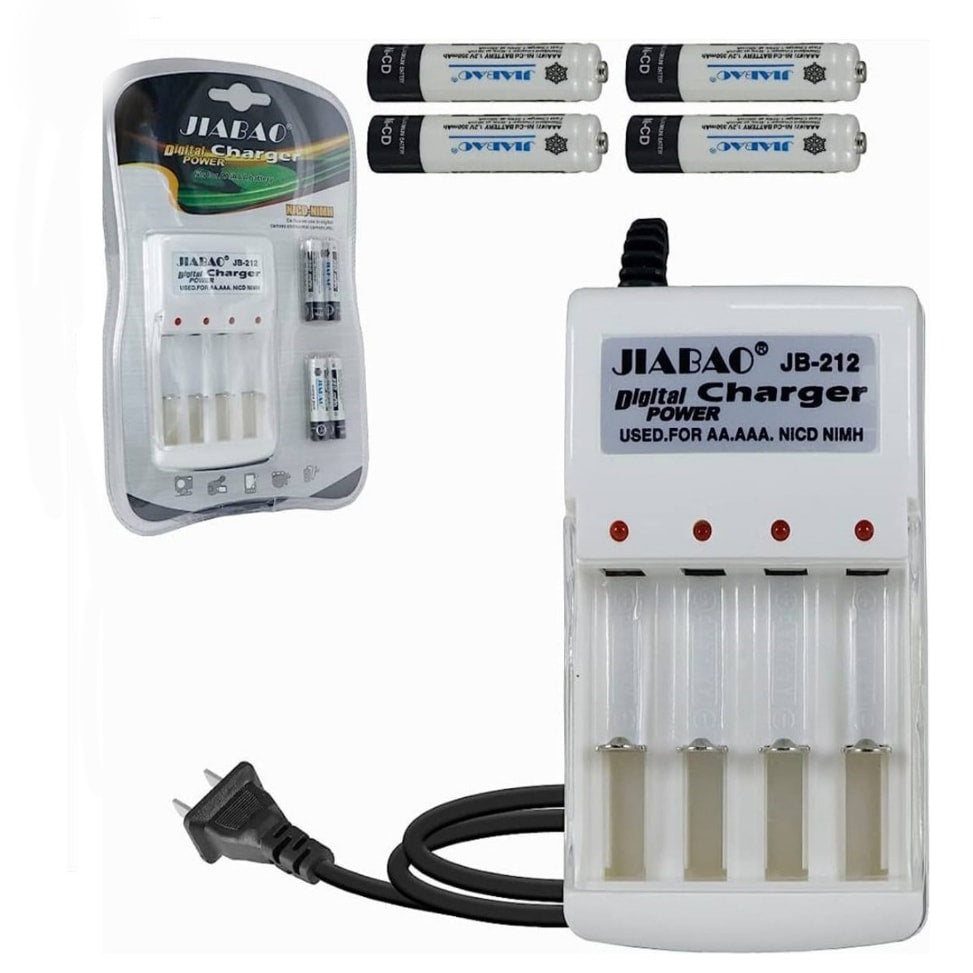 Cargador de Baterías Recargables JIABAO AA / AAA +4 Pilas AA JB212