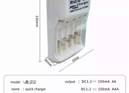 Cargador de Baterías Recargables JIABAO AA / AAA +4 Pilas AA JB212