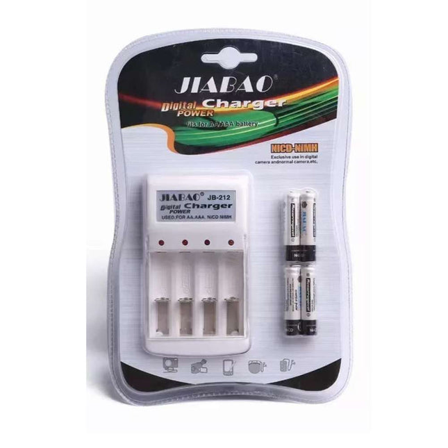 Cargador de Baterías Recargables JIABAO AA / AAA +4 Pilas AA JB212