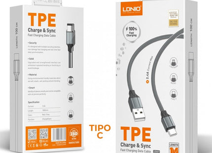Cable LDNIO LS441 USB Tipo C 1 Metro - Carga Rápida
