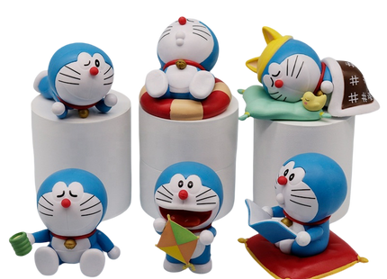Set de Figuras Doraemon 6 Piezas Versión Relajada