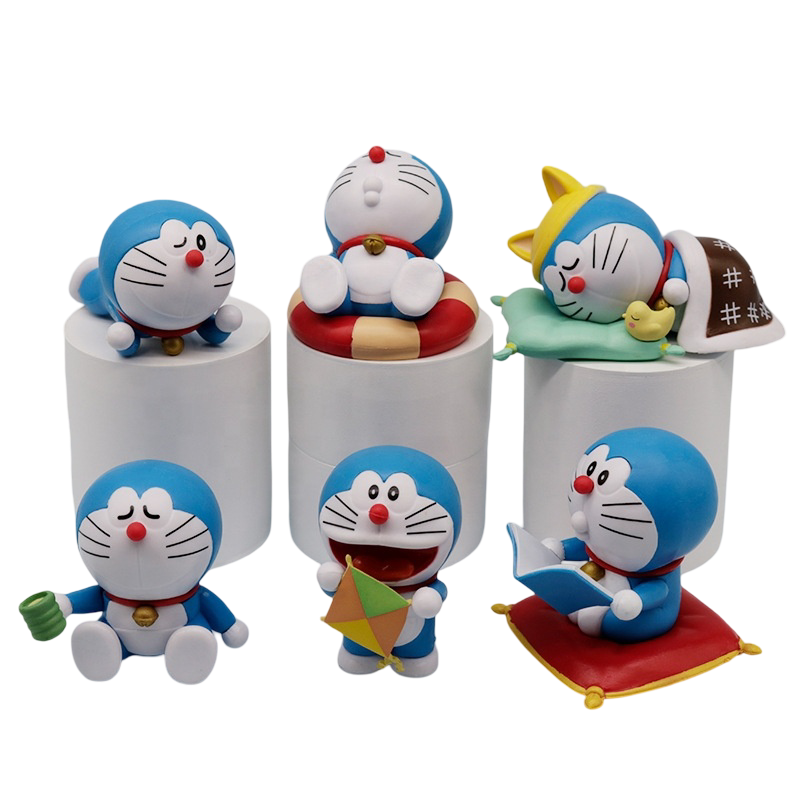 Set de Figuras Doraemon 6 Piezas Versión Relajada