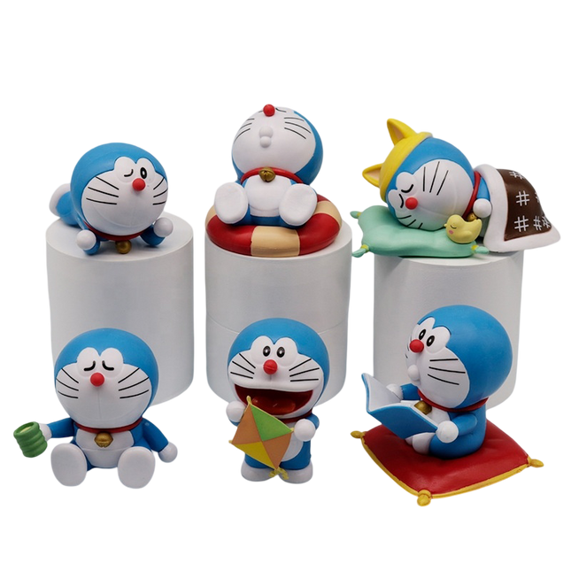 Set de Figuras Doraemon 6 Piezas Versión Relajada