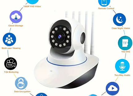 Cámara de Seguridad WiFi HD 1080p - Audio Bidireccional y Visión Nocturna