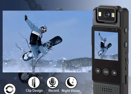 Body Cámara Compacta con Pantalla LCD - Grabación HD Discreta Portátil