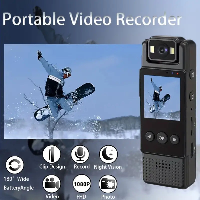 Body Cámara Compacta con Pantalla LCD - Grabación HD Discreta Portátil