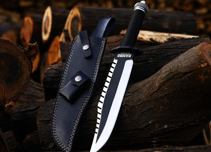Cuchillo de Rambo II Acero + Funda - 35cm Decorativo