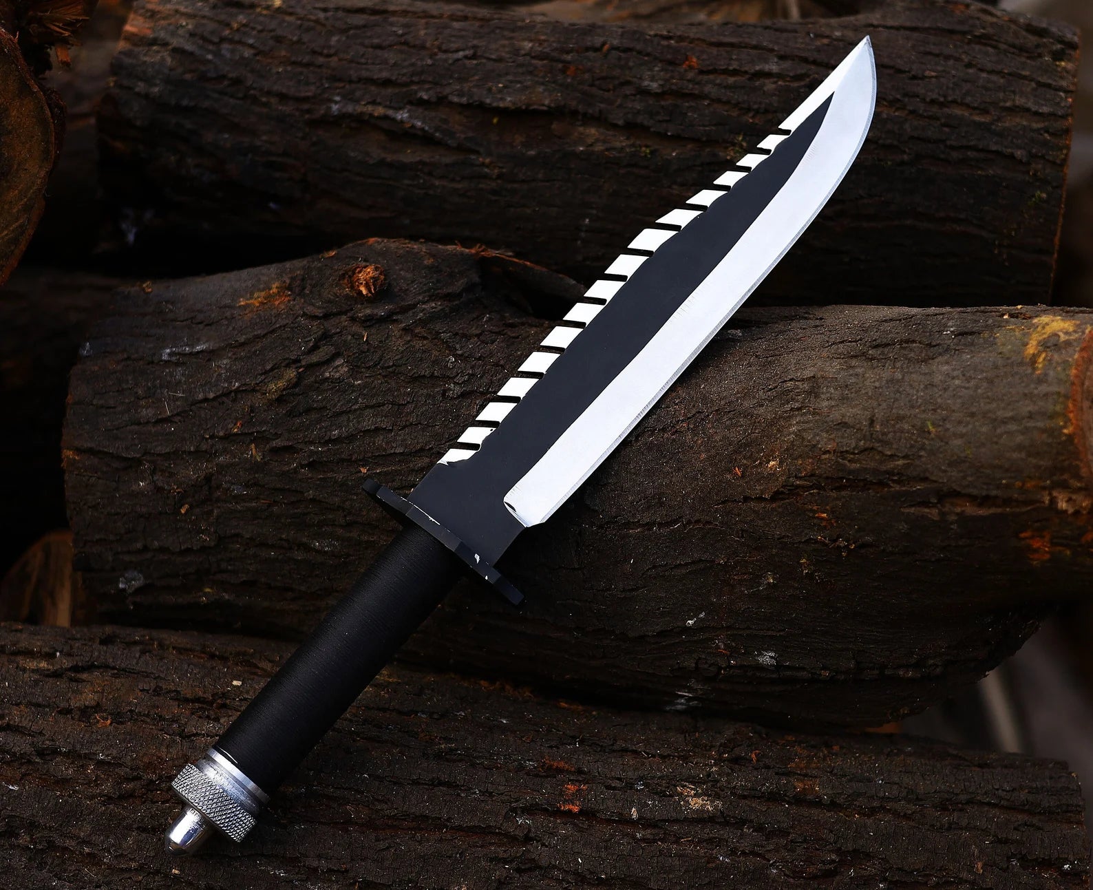 Cuchillo de Rambo II Acero + Funda - 35cm Decorativo