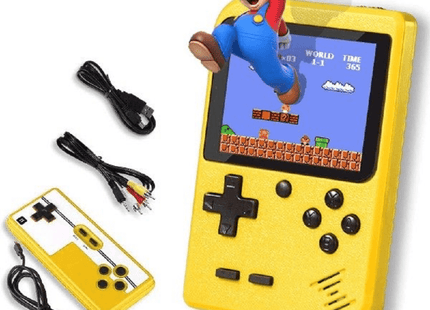 Consola Portátil Retro Amarilla 400 en 1 con Control Extra y Salida TV