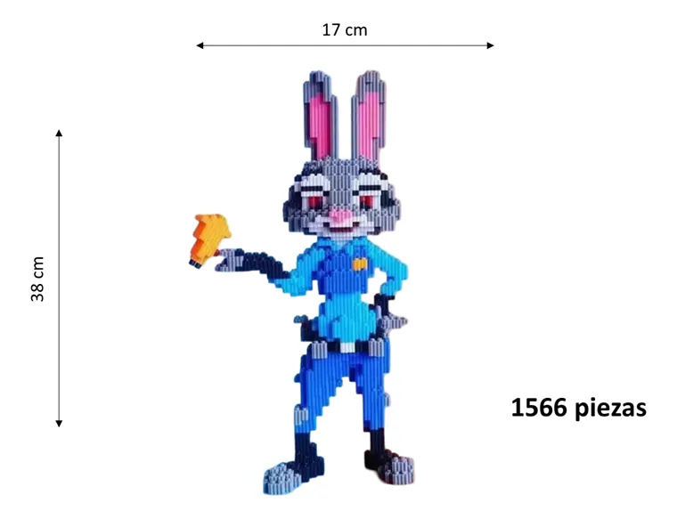 Bloques de Construcción Judy Hopps Zootopia 38cm Aprox