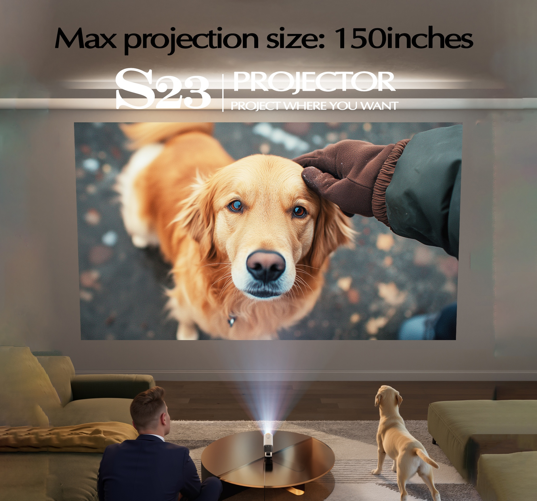 Proyector Mini S23 Portátil Android WiFi Pantalla hasta 150"