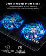 Base Notebook Cooler Murago M8 con Doble Ventilador 140mm