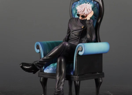 Figura Gojo Satoru Sentado Jujutsu Kaisen 25cm Aprox