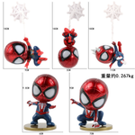 Set 5 Figuras Spider-Man Marvel Chibi con Ventosa 18cm Aprox