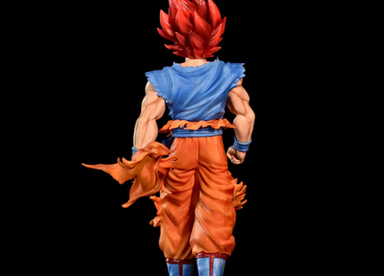 Figura Goku Super Saiyan Dios 32cm Aprox | Cabello Rojo con Soporte