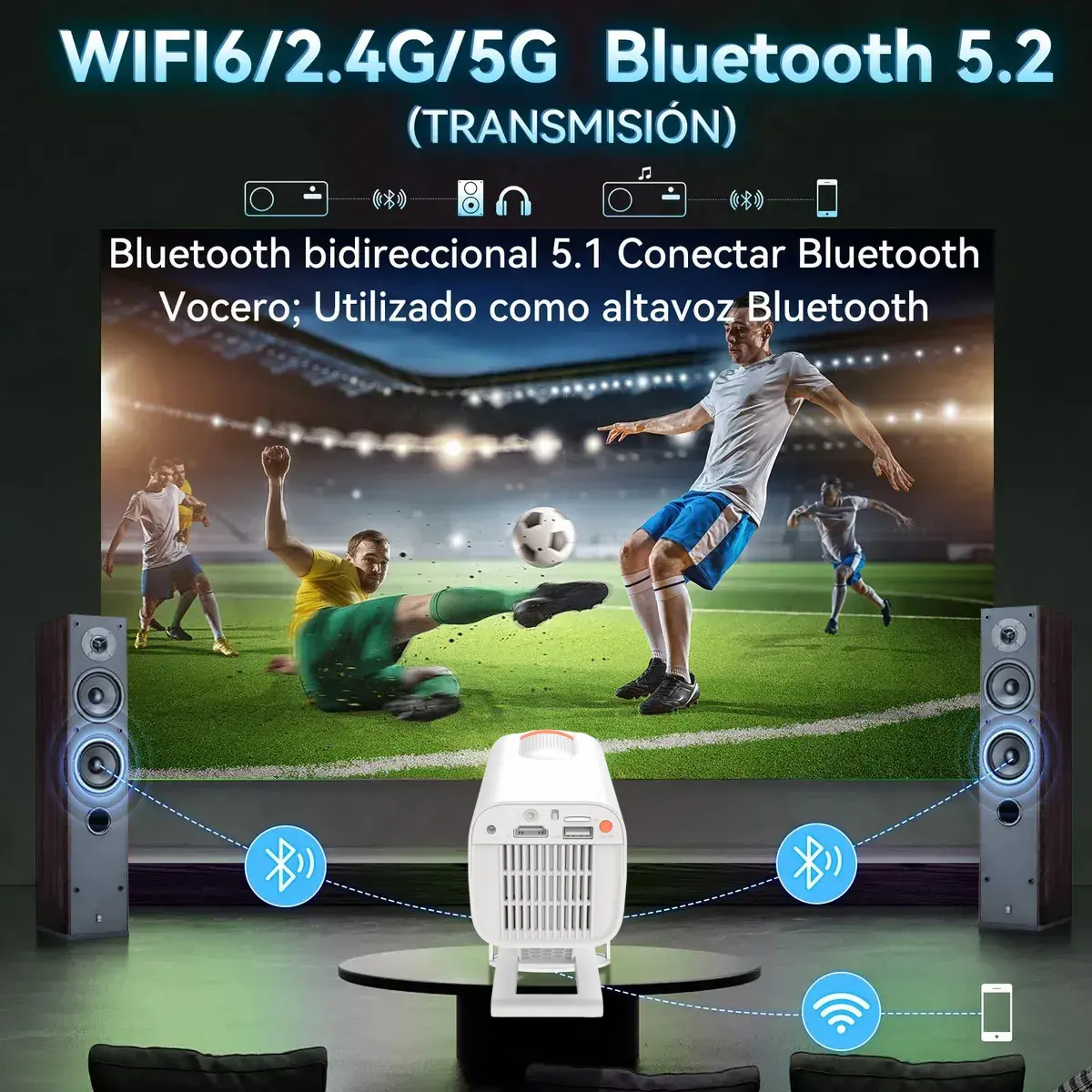 Proyector Mini S23 Portátil Android WiFi Pantalla hasta 150"