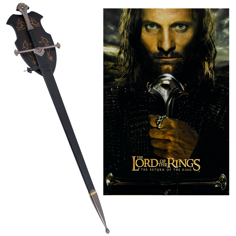Espada Andúril de Acero + Soporte 132cm Aprox