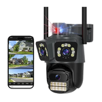 Cámara Triple 2MP x 3 PTZ con Luz de Alarma App ICSEE