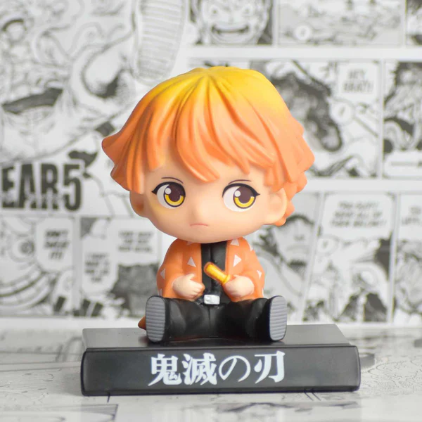 Bobblehead Zenitsu Agatsuma con Soporte para Celular de Auto - Demon Slayer