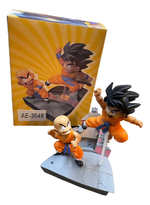 Figura Goku y Krilin Entrenamiento Diorama 12cm Aprox