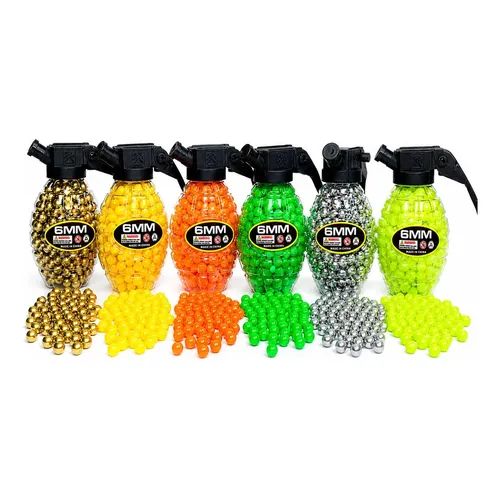 Balines 6mm x500 en envase granada - 6 colores disponibles