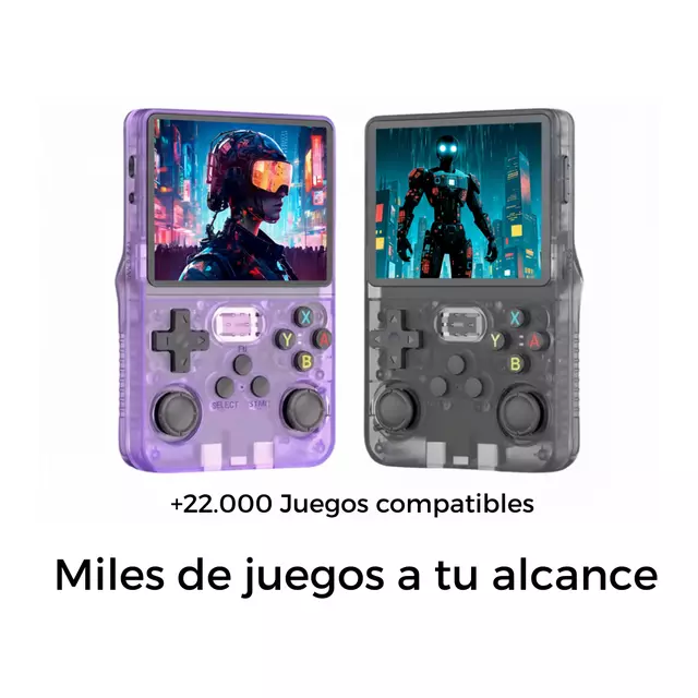 Consola de Juegos Portátil R36S Quad-Core 1.5 GHz Lila