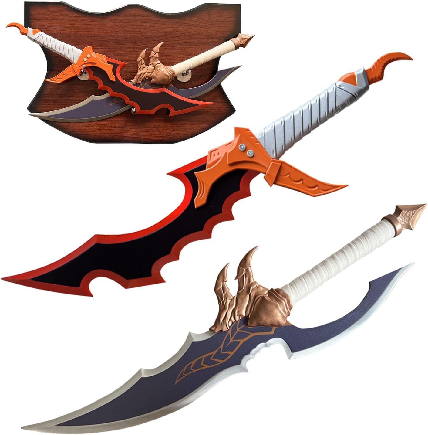 Set Dagas Solo Leveling de Acero 54cm Aprox - 2 Piezas con Base