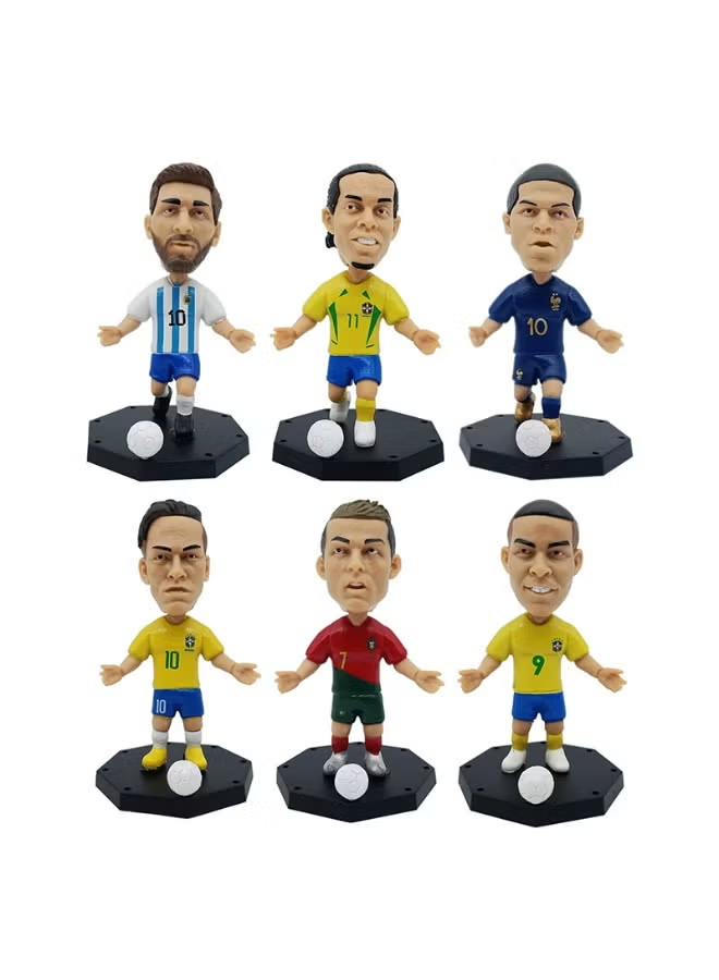 Set 6 Figuras Estrellas del Fútbol 8cm Aprox