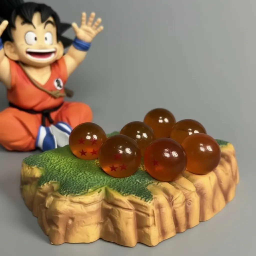 Figura Goku Niño con las 7 Esferas del Dragón Dragon Ball 10cm Aprox