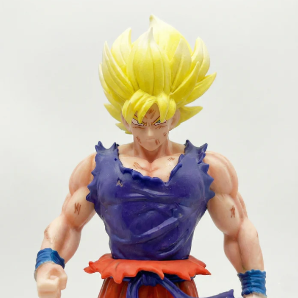 Figura Goku Super Saiyan 23cm Aprox | Gi Azul Batalla con Base