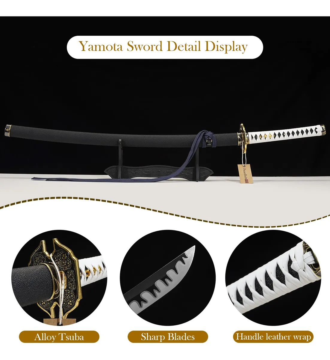 Katana Vergil Devil May Cry 103cm Aprox - Espada con Guardamanos Dorado