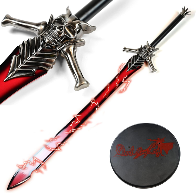 Espada Calavera de Acero + Soporte 132cm Aprox