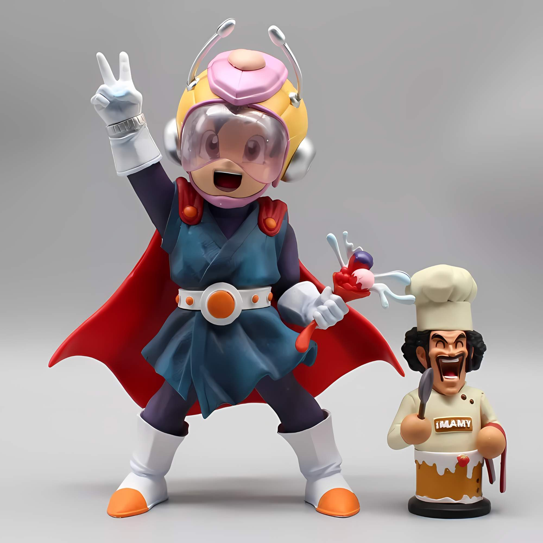Figura Gran Saiyaman y Mr. Satan 20cm Aprox